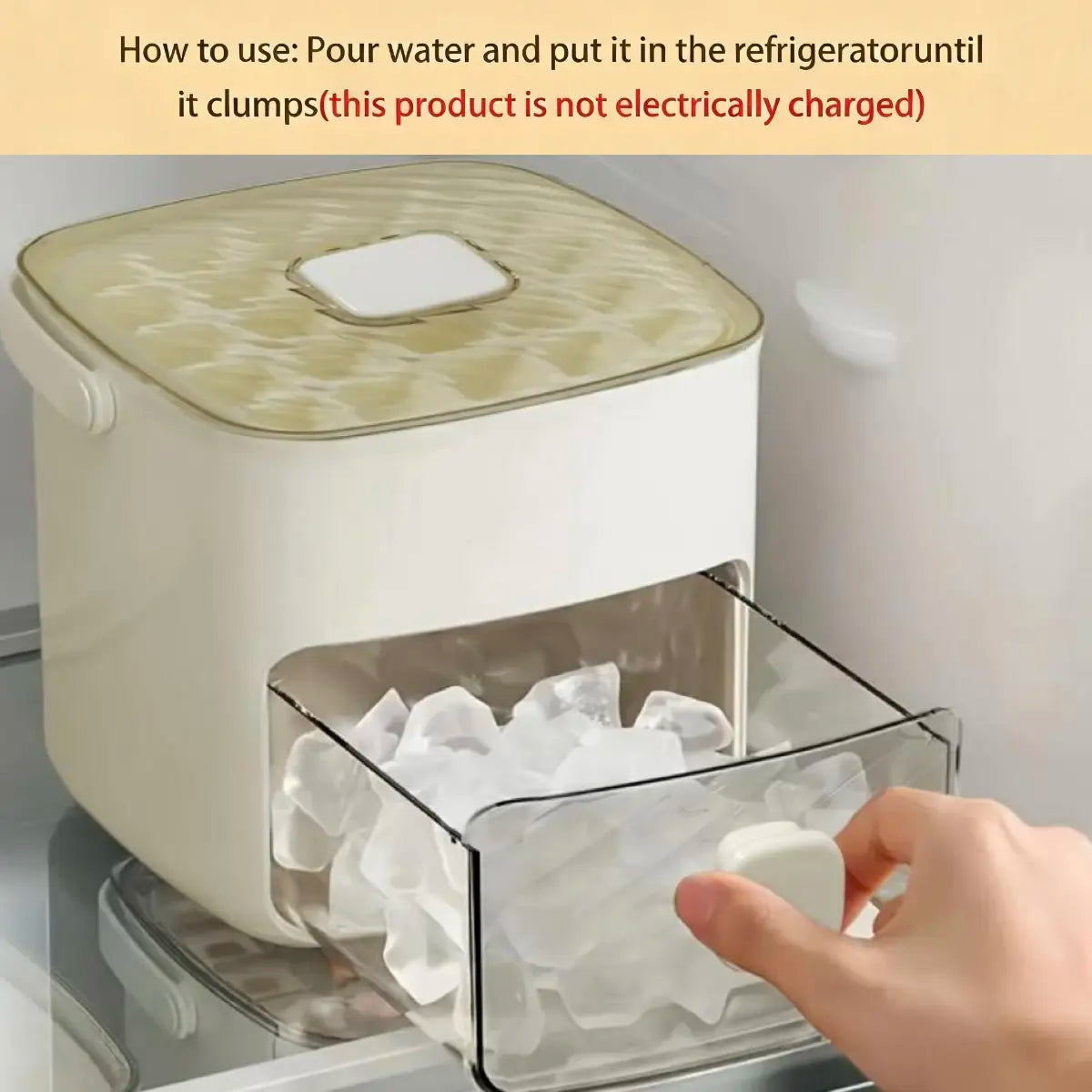 48 Cube Double-Deck Portable Ice Maker with Easy Press Lid, Silicone Trays & Durable Plastic, Countertop Kitchen Gadget for DIY Frozen Food, Summer Drinks & Beverage Cooling