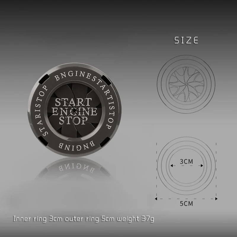 Car Interior Modification One-Button Start Button Ignition Switch Rotating Protective Cover Motorcycle Start Ring Decoration