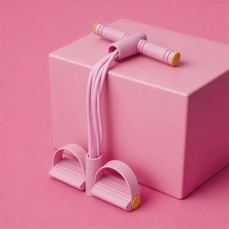 Elastic Sit-Up Pull Rope Fitness Equipment, 6-Tube Pedal Resistance Band for Home Gym Yoga & Core Training