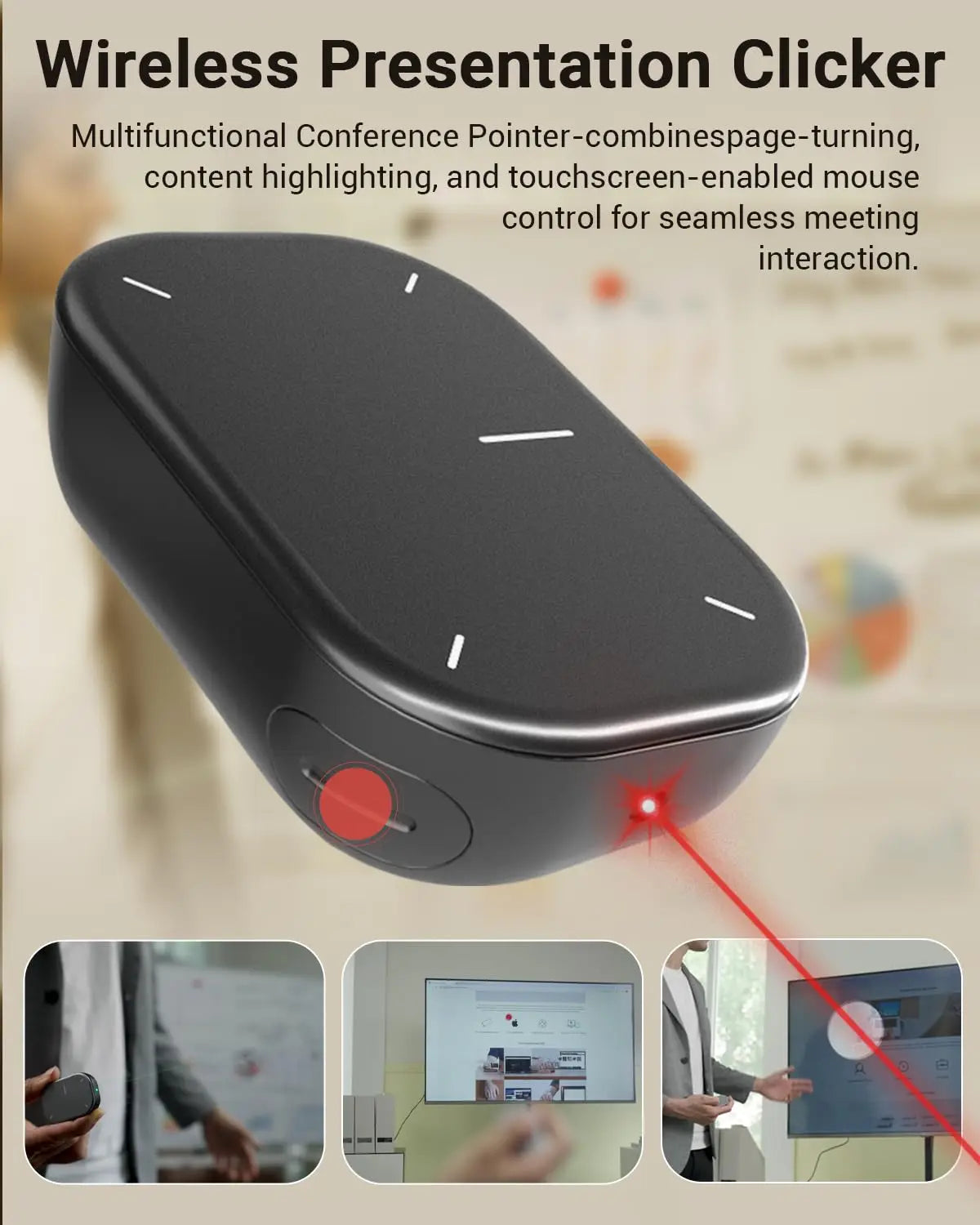 2 Detachable Air Mouse Bluetooth Wireless Touchpad Laser AI Recording Chatgpt Mobile Presenter Remote Control Custom