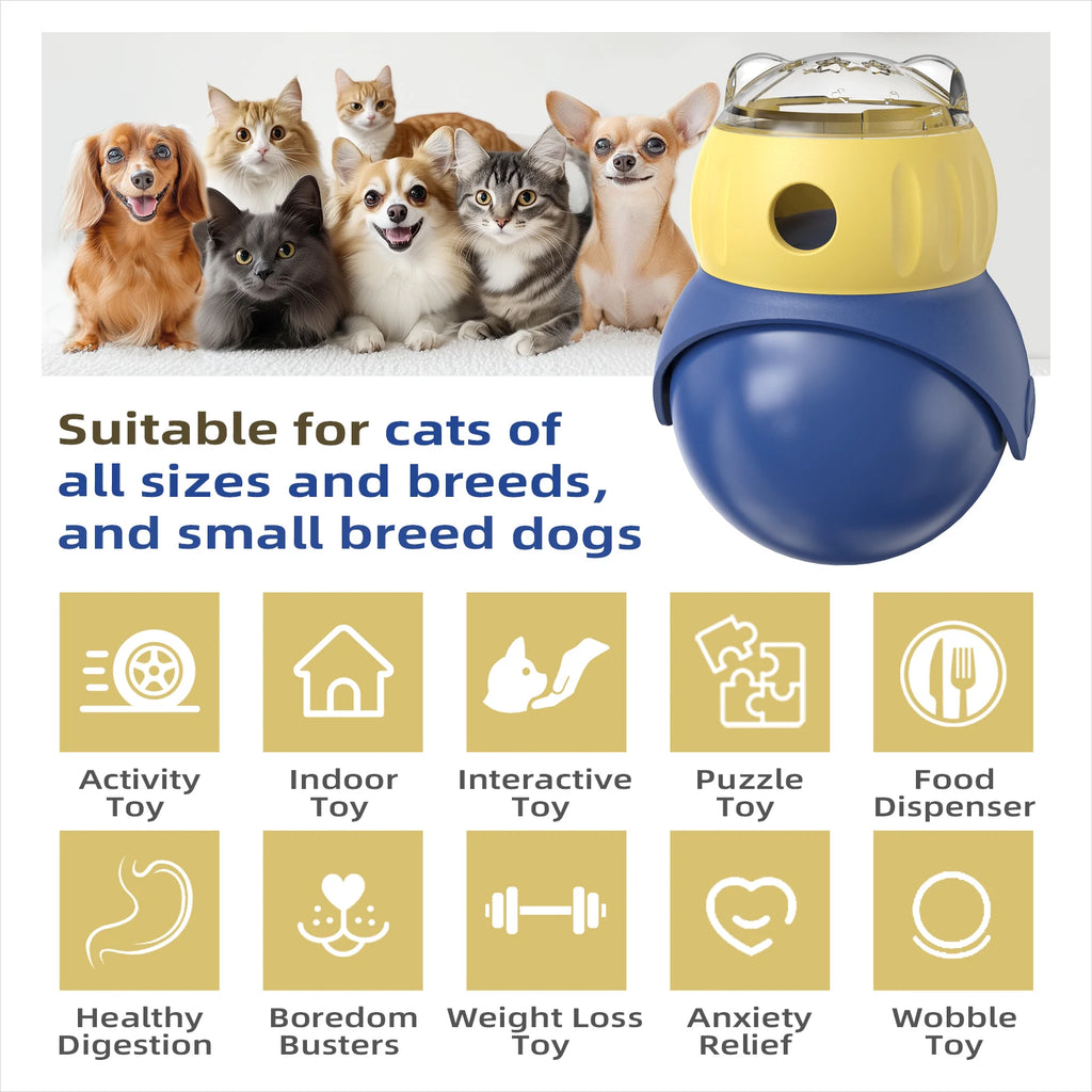 Modern Plastic Pet Supplies Food Dispensing Bowl Interactive Toy for Cats and Dogs New Product