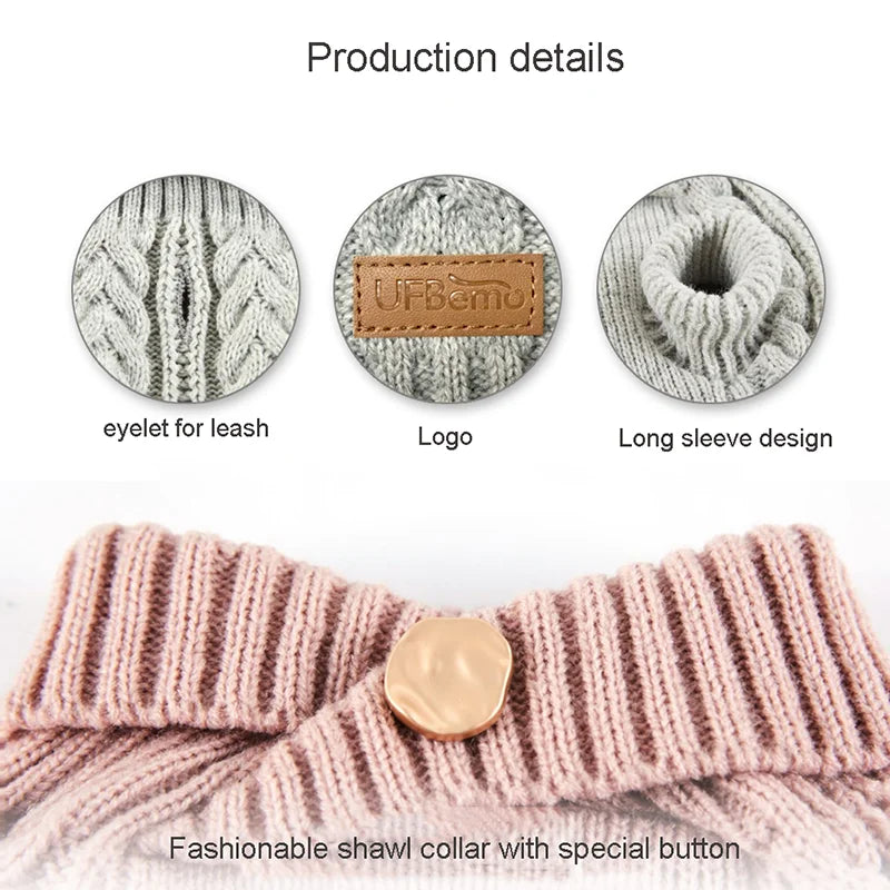UFBemo Hot Sale Wholesale Pet Accessories Winter Warm Designer Dog Clothes Sweaters