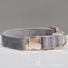 Wholesale Luxury Velvet Dog Collar Custom Personalized Lettering Gold-Plated Metal Buckle Reflective Features Bow Tie OEKO-TEX