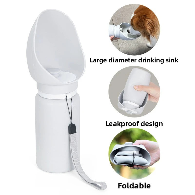Pet Bowl Portable Foldable Cat and Dog Bowl Leak Proof Silicone Outdoor Travel Feeding Bottle Pet Supplies Wholesale