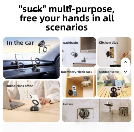 Foldable Magnetic Car Phone Holder with 360° Rotation