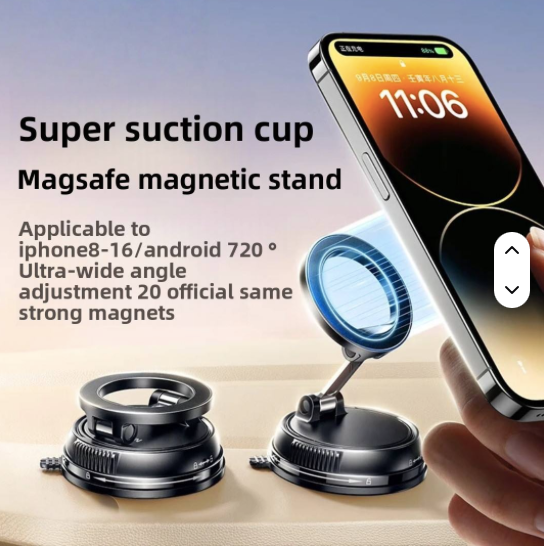 Foldable Magnetic Car Phone Holder with 360° Rotation