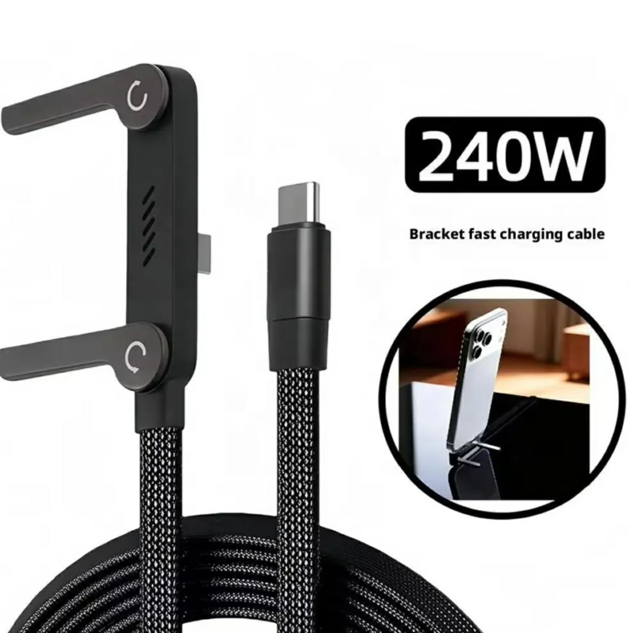 Foldable Phone Holder Fast Charge Cable