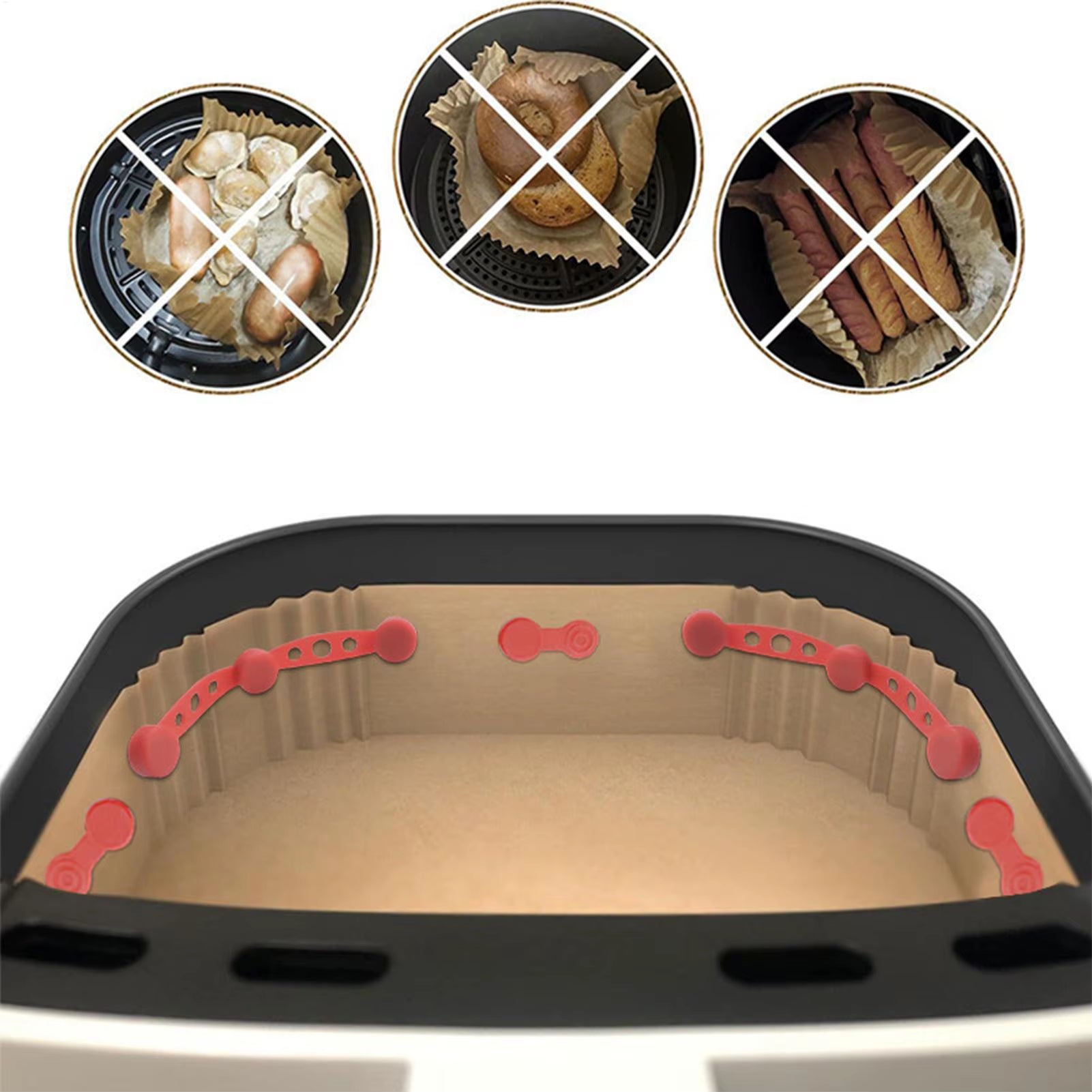 Air Fryer Magnet Silicone Buckle High Temperature Resistant for Holding down Air Fryer Parchment Paper Lock Air Fryer Accessory