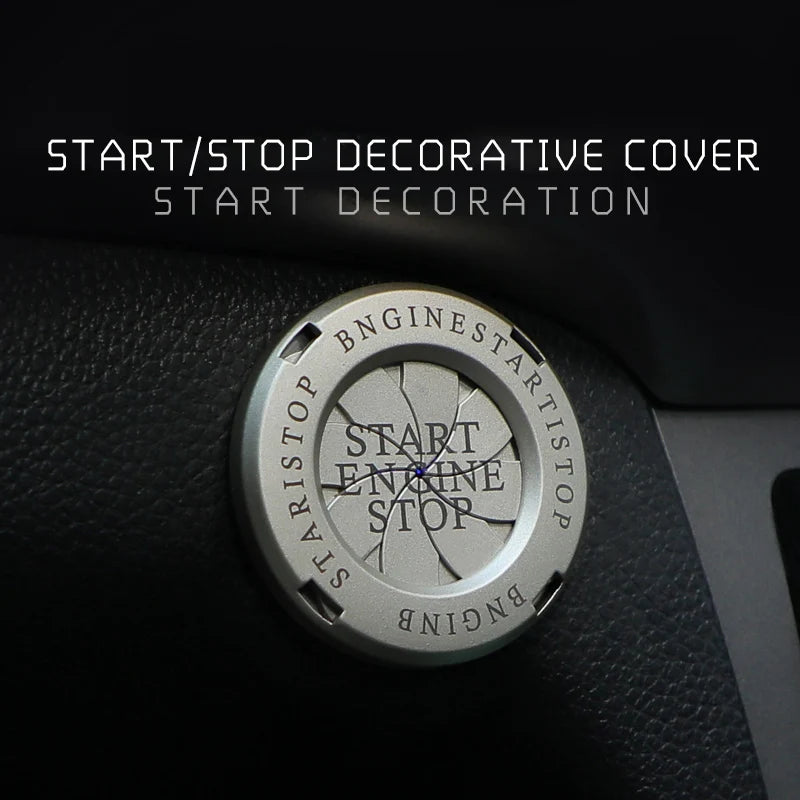 Car Interior Modification One-Button Start Button Ignition Switch Rotating Protective Cover Motorcycle Start Ring Decoration