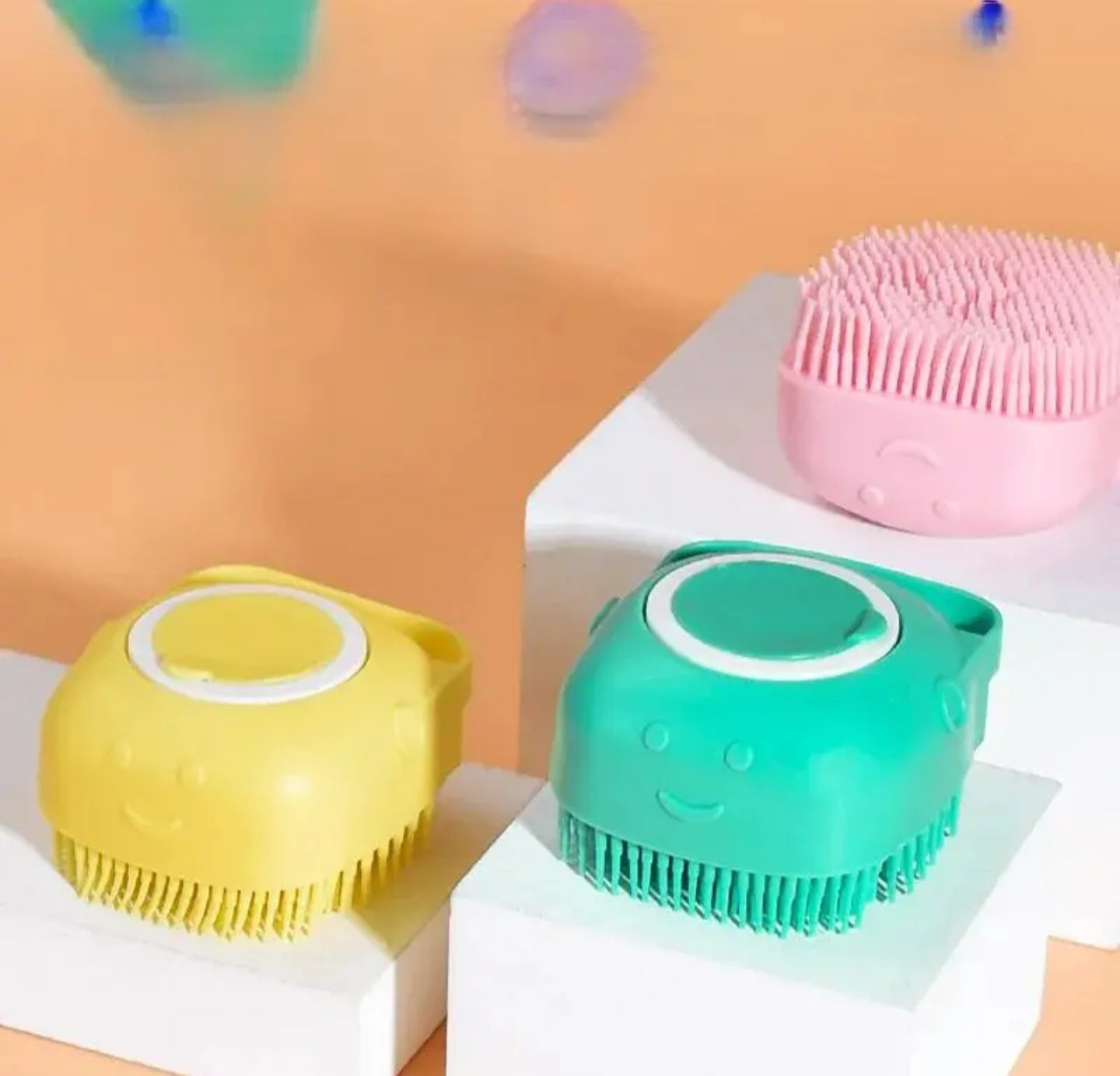 Foaming Silicone Dog Grooming Brush – Eco-Friendly Bath & Massage Tool